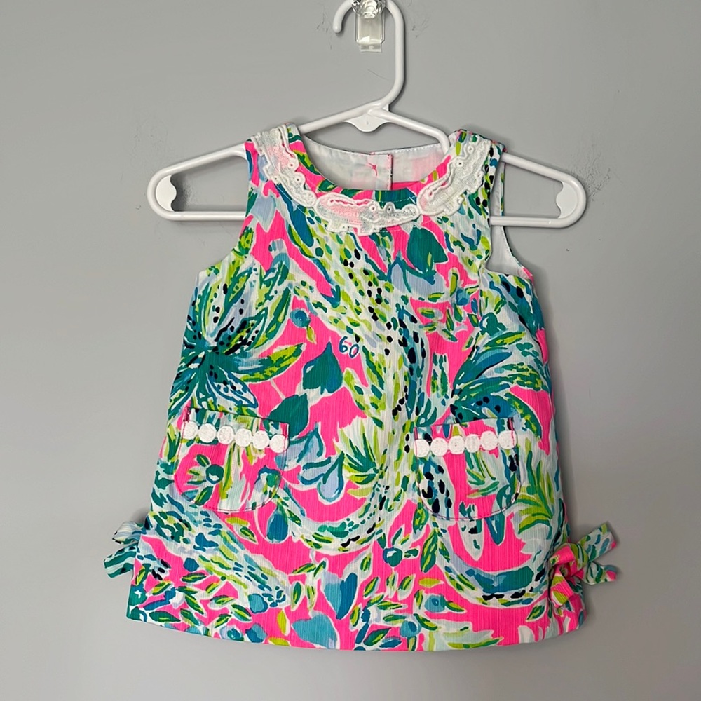 Lilly Pulitzer Infant Shift Dress Multi Snap Back Print, 3-6 Months